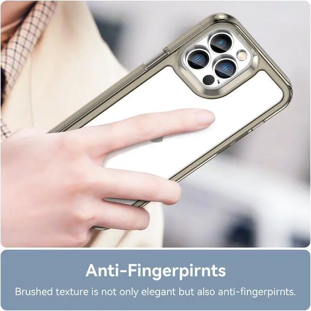 Alt view image 5 of 7 - BONAEVER Case Compatible with iPhone 13 Pro Max 6.7 inch Shockproof Phone Bumper Cover Anti-Scratch Clear Back Transparent Black