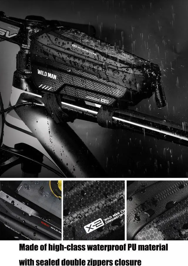 Alt view image 3 of 7 - BONAEVER Bike Phone Bag Frame Bag Waterproof Bike Phone Holder MTB Frame Bag Handlebar Pouch Touch Screen Cycling Phone Mount for Smartphone Under 6.5 Inch