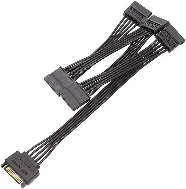 Alt view image 6 of 7 - BONAEVER 15 Pin SATA Power Extension Hard Drive Cable 1 Male to 5 Female Splitter Adapter 20-inch