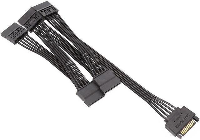 Alt view image 4 of 7 - BONAEVER 15 Pin SATA Power Extension Hard Drive Cable 1 Male to 5 Female Splitter Adapter 20-inch