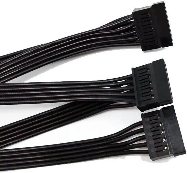 Alt view image 2 of 7 - BONAEVER SATA Power Splitter Cable 15 Pin SATA to 5 SATA Power Extension Hard Drive Cable For HDD SSD Optical Drives Sata Power Cable - 40 inches