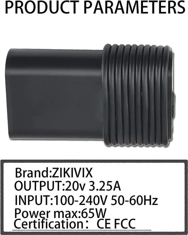 Alt view image 2 of 6 - BONAEVER Type C USB C Laptop Charger 65W 45W for Dell XPS 12 9250 13 9350 9360 9365 9370 9380 Latitude 7370 7275 7280 7480 5480 5290 7490 5175 5285 LA65NM170 2YKOF LA45NM150 0HDCY5 5290-2in1 7390-2in1