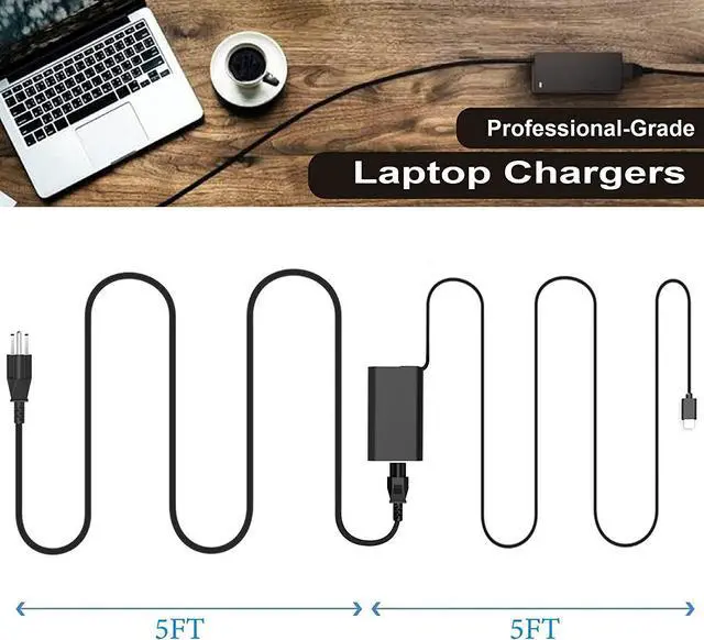 Alt view image 7 of 7 - USB-C Laptop Charger 45W compatible with Dell Latitude 7390 2in1 7275 7370 5175 5285 5290-2in1,Dell XPS 13 9360 9365 9370 9333 9380 Inspiron 14 7437,04RYWW LA45NM150 0HDCY5 with Type c(USB C/USBC) Tip