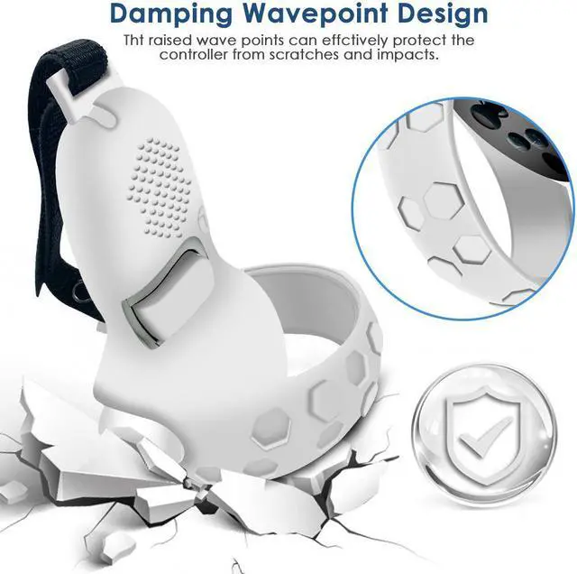 Alt view image 2 of 7 - BONAEVER VR Handle Silicone Protective Cover for Oculus Quest 2 Controller Grips Sleeve + Anti-Lo Stand Strap for Oculus Quest 2 VR Accesories