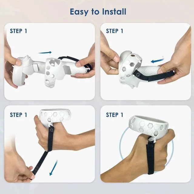 Alt view image 7 of 7 - BONAEVER VR Handle Silicone Protective Cover for Oculus Quest 2 Controller Grips Sleeve + Anti-Lo Stand Strap for Oculus Quest 2 VR Accesories