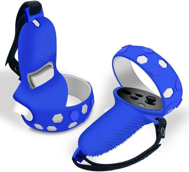 Main image of BONAEVER VR Handle Silicone Protective Cover for Oculus Quest 2 Controller Grips Sleeve + Anti-Lo Stand Strap for Oculus Quest 2 VR Accesories Blue