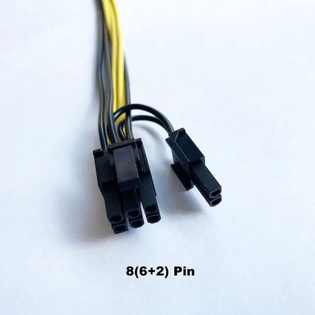 Alt view image 5 of 7 - BONAEVER 3 Packs GPU VGA PCIe 8 Pin Female to Dual 8 Pin (6+2) Male PCI Express Adapter Splitter Power Cable 9 inch