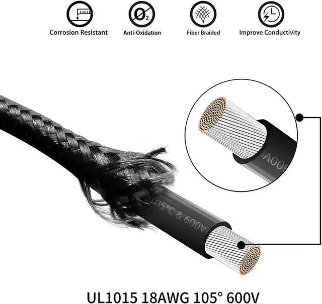 Alt view image 3 of 7 - BONAEVER Black Sleeved Cable PSU Power Supply Cable Extension Kits 18AWG 24Pin ATX / 8 (4+4) Pin EPS/Dual 8 (6+2) Pin PCIE with Combs 30CM Black