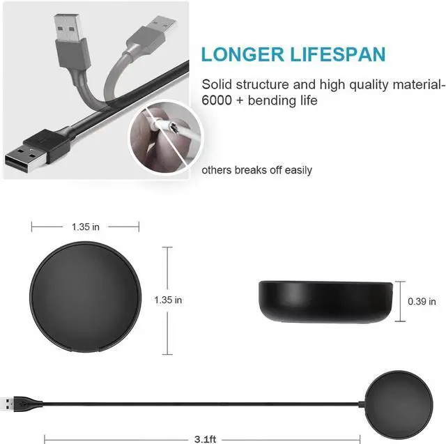 Alt view image 4 of 7 - BONAEVER 2 Pack Compatible with Samsung Galaxy Watch 4/4 Classic/3/Active/Active 2 Wireless Charging DockTrami Replacement USB Charger Cable Cord Stand for Galaxy Watch 4/4 Classic/3 /Active/Active 2