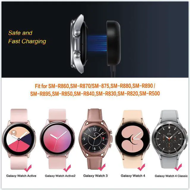 Alt view image 3 of 7 - BONAEVER 2 Pack Compatible with Samsung Galaxy Watch 4/4 Classic/3/Active/Active 2 Wireless Charging DockTrami Replacement USB Charger Cable Cord Stand for Galaxy Watch 4/4 Classic/3 /Active/Active 2