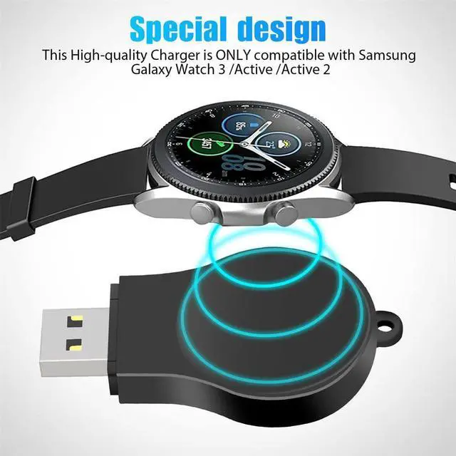 Alt view image 5 of 7 - BONAEVER Portable Samsung Galaxy Watch 4 / Watch 3 Charger USB Travel Cordless Wireless Charger Keychain for Samsung Galaxy Watch4 Classic Watch3 Active & Active 2 Accessories