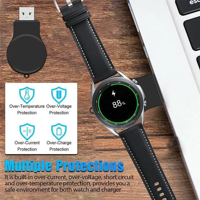 Alt view image 4 of 7 - BONAEVER Portable Samsung Galaxy Watch 4 / Watch 3 Charger USB Travel Cordless Wireless Charger Keychain for Samsung Galaxy Watch4 Classic Watch3 Active & Active 2 Accessories
