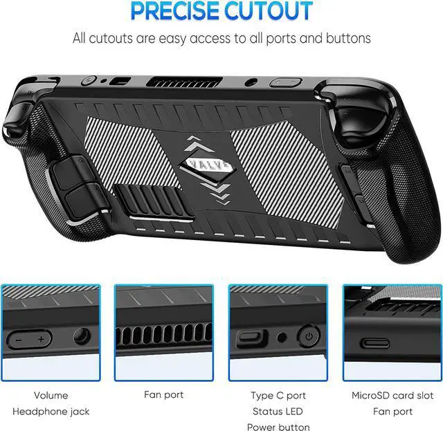 Alt view image 3 of 7 - BONAEVER Upgraded Protective Case for Steam Deck with Screen Protector Soft TPU Protector Cover Accessories Kit with Anti-Collision Easy In Standallation Design