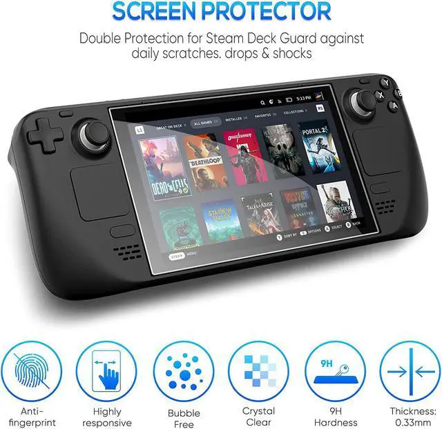 Alt view image 5 of 8 - BONAEVER Upgraded Protective Case for Steam Deck with Screen Protector Soft TPU Protector Cover Accessories Kit with Anti-Collision Easy In Standallation Design Blue