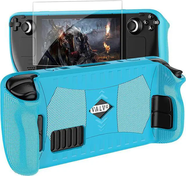 Main image of BONAEVER Upgraded Protective Case for Steam Deck with Screen Protector Soft TPU Protector Cover Accessories Kit with Anti-Collision Easy In Standallation Design Blue