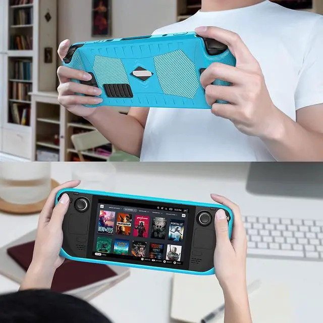 Alt view image 7 of 8 - BONAEVER Upgraded Protective Case for Steam Deck with Screen Protector Soft TPU Protector Cover Accessories Kit with Anti-Collision Easy In Standallation Design Blue