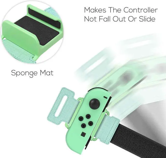 Alt view image 4 of 7 - BONAEVER Upgraded Wri Stand B s Compatible with Ju Stand Dance 2022 2021 2020 Switch Adjustable Ela Standic Dance Straps Compatible with Switch & Switch OLED Controllers 2 Pack for Kids Adults Green