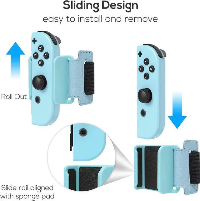 Alt view image 3 of 7 - BONAEVER Upgraded Wri Stand B s Compatible with Ju Stand Dance 2022 2021 2020 Switch Adjustable Ela Standic Dance Straps Compatible with Switch & Switch OLED Controllers 2 Pack for Kids Adults Green