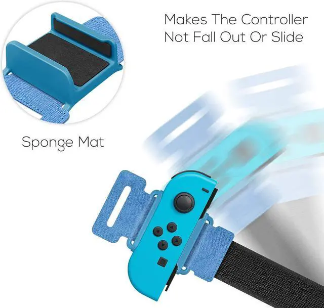 Alt view image 3 of 7 - BONAEVER Upgraded Wri Stand B s Compatible with Ju Stand Dance 2022 2021 2020 Switch Adjustable Ela Standic Dance Straps Compatible with Switch & Switch OLED Controllers 2 Pack for Kids Adults Blue