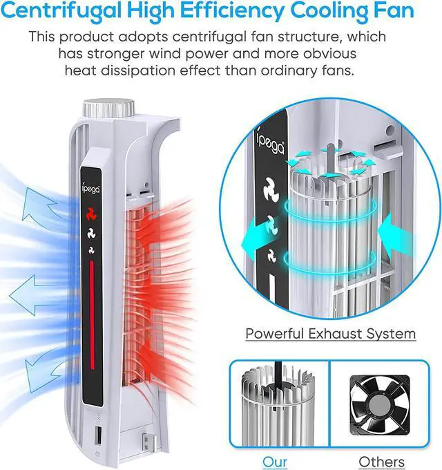 Alt view image 3 of 7 - BONAEVER Upgraded Cooling Fan Accessories for PS5 Cooling Systerm Cooler Fan for Play Station 5 Disc Digital Edition - Black White