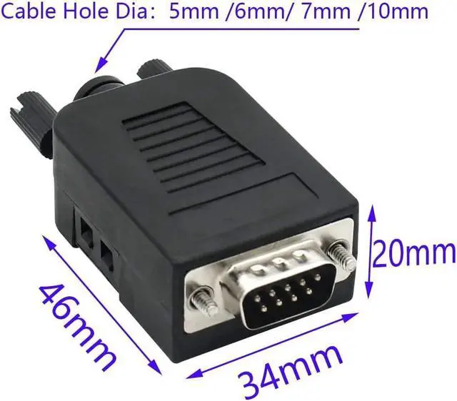 Alt view image 5 of 7 - BONAEVER Connector DB9 RS232 D-SUB Male Serial Adapter 9-pin Port Adapter to Terminal Connector Signal Module with case(Male Connector DB9 5+5 with case A)