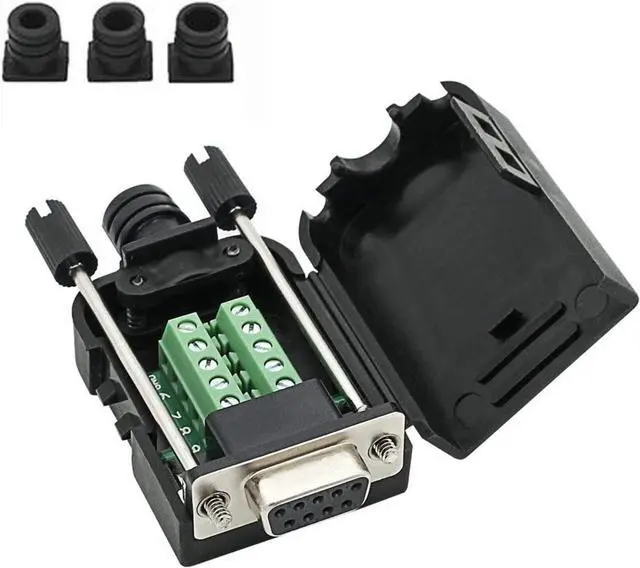 Main image of BONAEVER DB9 Breakout Connector to Wiring Terminal RS232 D-SUB Male Serial Adapters Port Breakout Board Solder-Free Module with case( Female Serial Adapter)