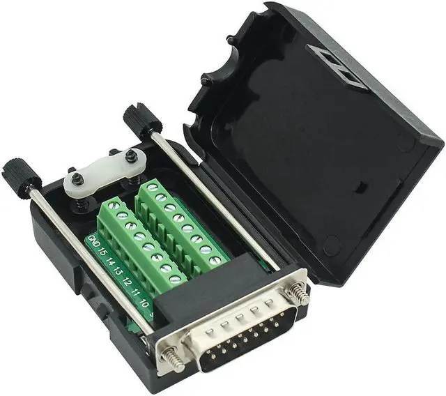 Main image of BONAEVER DB15 Breakout Connector Male Adapter 15-pin Port Adapter to Terminal Connector Signal Module with case(Male Connector Screw with case)