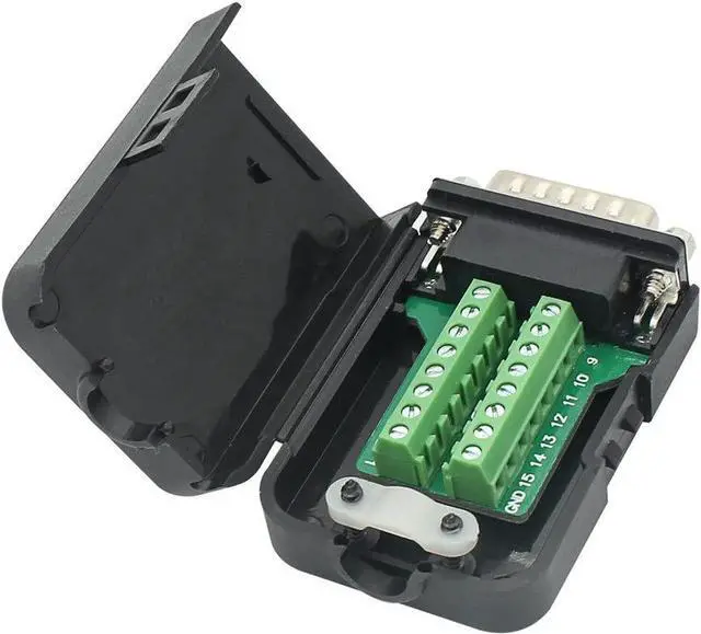 Alt view image 4 of 7 - BONAEVER DB15 Breakout Connector Male Adapter 15-pin Port Adapter to Terminal Connector Signal Module with case(Male Connector with Nut)