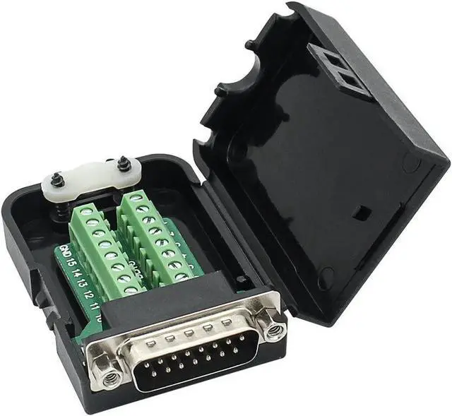 Main image of BONAEVER DB15 Breakout Connector Male Adapter 15-pin Port Adapter to Terminal Connector Signal Module with case(Male Connector with Nut)
