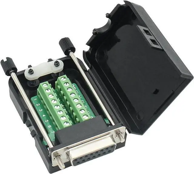 Main image of BONAEVER DB15 Breakout Connector Female Adapter 15-pin Port Adapter to Terminal Connector Signal Module with case(Female Connector Screw with case)