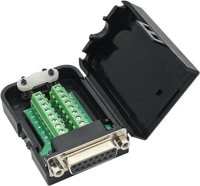 Main image of BONAEVER DB15 Breakout Connector Female Adapter 15-pin Port Adapter to Terminal Connector Signal Module with case(Female Connectorwith Nut)