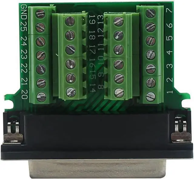 Alt view image 3 of 7 - BONAEVER DB25 Breakout Board Solder-Free Female Adapter 25-pin Port Adapter to Terminal Connector Signal Module Long Bolts Nuts with case