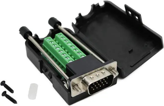 Main image of BONAEVER D-SUB DB15 Male 15Pin Jack Port to Terminal Breakout Board Connector 3 Row Plug DR15 VGA Male with Case