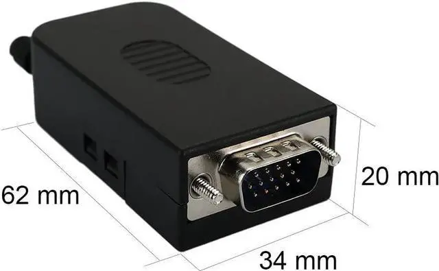 Alt view image 3 of 7 - BONAEVER D-SUB DB15 Male 15Pin Jack Port to Terminal Breakout Board Connector 3 Row Plug DR15 VGA Male with Case