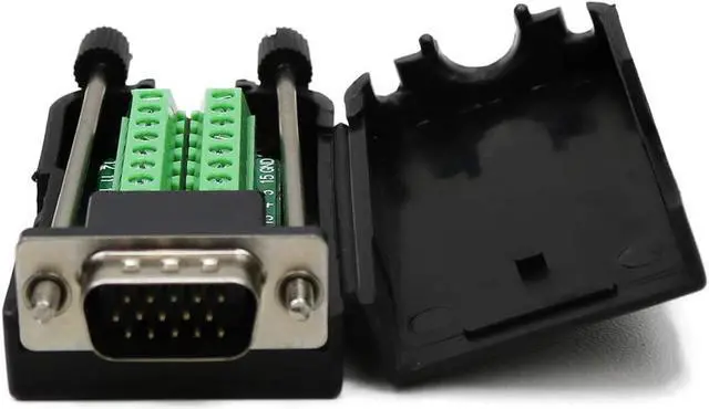 Alt view image 2 of 7 - BONAEVER D-SUB DB15 Male 15Pin Jack Port to Terminal Breakout Board Connector 3 Row Plug DR15 VGA Male with Case