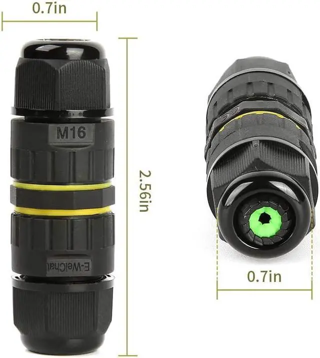 Alt view image 6 of 7 - BONAEVER P68 Outdoor Waterproof Junction Box Electrical Cable Connector Easy to In Standall UL M16 for Ø 3.5-10mm Wire Range(AC 400V 17.5A)2 Way 3Pin 5Pack