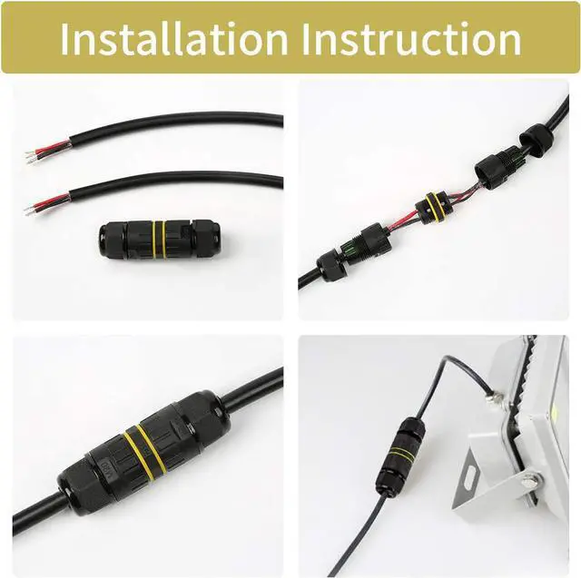 Alt view image 5 of 7 - BONAEVER 5 Packs 3 Pole Wire Connector Waterproof IP68 External Electrical Junction BoxM20 for Ø5-12mm Wire Range(AC 400V 24A)UL2 Way 3 Pin