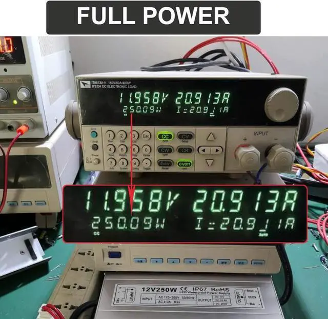 Alt view image 7 of 7 - LED Power Supply 250W High-powerTransformer Waterproof IP67 12V DC Driver Adapter for Outdoor Use