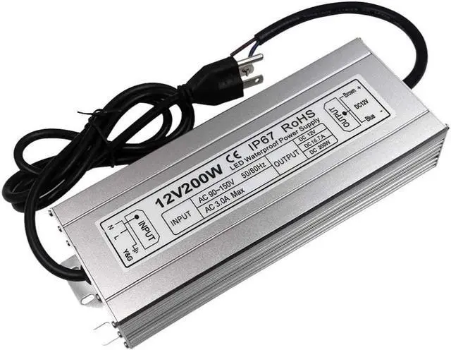 Main image of LED Power Supply 200W High-powerTransformer Waterproof IP67 12V DC Driver Adapter for Outdoor Use