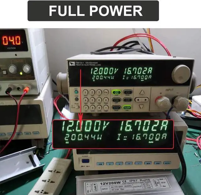 Alt view image 7 of 7 - LED Power Supply 200W High-powerTransformer Waterproof IP67 12V DC Driver Adapter for Outdoor Use