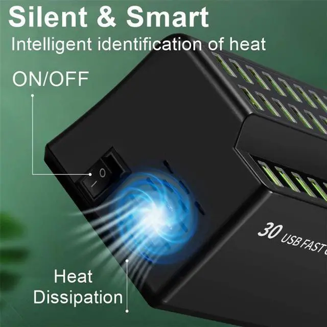 Alt view image 3 of 7 - BONAEVER USB Charging Station 30 Ports 180W USB Charger Desktop USB Wall Charger Rapid ChargerMultiple USB Charging Station for iPhone iPad Samsung Galaxy Smart Phone Kindle More
