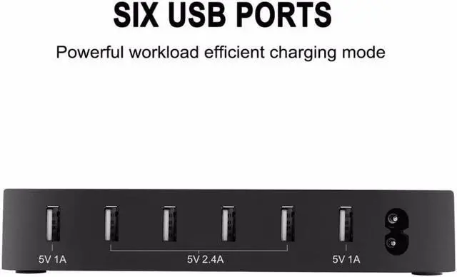 Alt view image 3 of 7 - BONAEVER 6 Ports USB Charger Hub Multiple USB Charging Station Dock for Multiple Devices For iPhone iPad Cell Phone With Watch Bracket Stand andolder