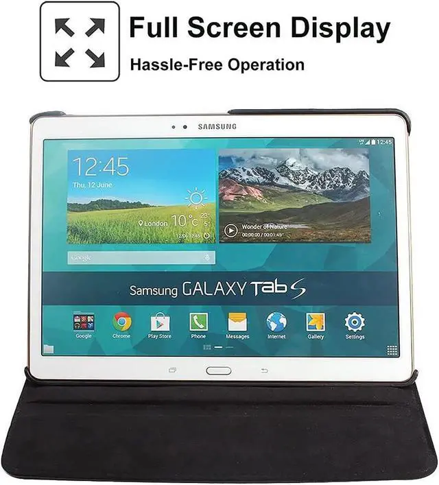 Alt view image 5 of 7 - BONAEVER Case for Samsung Galaxy Tab S 10.5 inch 2014 Model SM-T800 SM-T805 - 360 Degree Rotating Stand Case Smart Protective Cover with Universal Stylus Pen