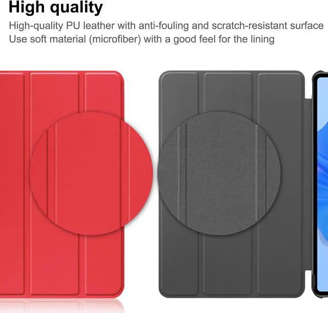 Alt view image 7 of 7 - BONAEVER Huawei MatePad Pro 11 inch 2022 Case Slim Stand andard Back Shell Protective Smart Cover with Universal Stylus Pen Red
