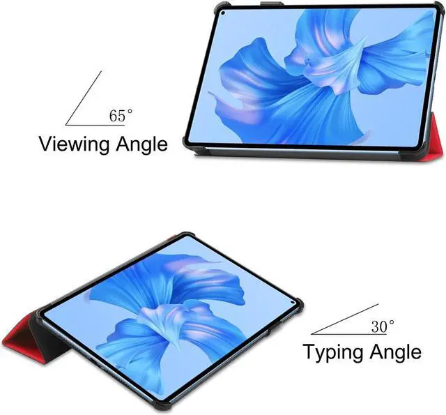 Alt view image 4 of 7 - BONAEVER Huawei MatePad Pro 11 inch 2022 Case Slim Stand andard Back Shell Protective Smart Cover with Universal Stylus Pen Red