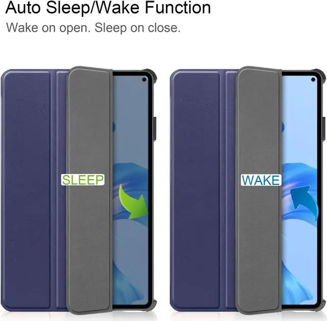 Alt view image 2 of 7 - BONAEVER Huawei MatePad Pro 11 inch 2022 Case Slim Stand andard Back Shell Protective Smart Cover with Universal Stylus Pen Blue
