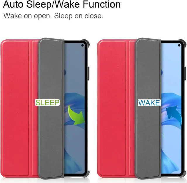 Alt view image 2 of 7 - BONAEVER Huawei MatePad Pro 11 inch 2022 Case Slim Stand andard Back Shell Protective Smart Cover with Universal Stylus Pen Red