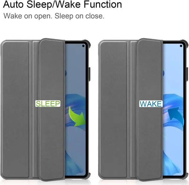 Alt view image 2 of 7 - BONAEVER Huawei MatePad Pro 11 inch 2022 Case Slim Stand andard Back Shell Protective Smart Cover with Universal Stylus Pen Gray