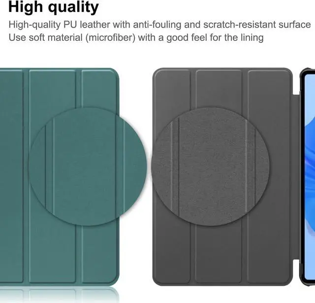 Alt view image 7 of 7 - BONAEVER Huawei MatePad Pro 11 inch 2022 Case Slim Stand andard Back Shell Protective Smart Cover with Universal Stylus Pen Dark Green