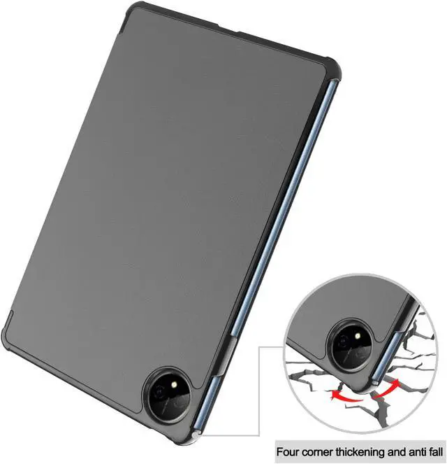 Alt view image 6 of 7 - BONAEVER Huawei MatePad Pro 11 inch 2022 Case Slim Stand andard Back Shell Protective Smart Cover with Universal Stylus Pen Gray